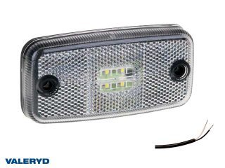 LED Positionsljus Valeryd 110x54x16 vit 12-30V med reflex inkl. 450 mm kabel LED Positionsljus Valeryd 110x54x16 vit 12-30V med reflex inkl. 450 mm kabel