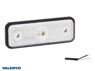 LED Positionsljus Valeryd 102x36x17 vit 12-30V med reflex inkl. 450 mm kabel LED Positionsljus Valeryd 102x36x17 vit 12-30V med reflex inkl. 450 mm kabel