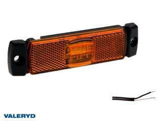 LED Sidomarkeringslykta Valeryd 130x32x14,5 gul 12-30V med reflex inkl. 450 mm kabel LED Sidomarkeringslykta Valeryd 130x32x14,5 gul 12-30V med reflex inkl. 450 mm kabel