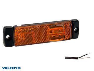 LED Sidomarkeringslykta Valeryd 130x32x14,5 gul 12-30V med reflex inkl. 450 mm kabel LED Sidomarkeringslykta Valeryd 130x32x14,5 gul 12-30V med reflex inkl. 450 mm kabel
