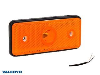 LED Sidomarkeringslykta Valeryd 110x45x17,5 gul 12-30V med reflex inkl. 450 mm kabel LED Sidomarkeringslykta Valeryd 110x45x17,5 gul 12-30V med reflex inkl. 450 mm kabel