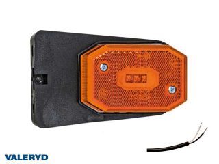 LED Sidomarkeringslykta Valeryd 64x42x28 gul med fäste CC=40mm, inkl. 450 mm kabel LED Sidomarkeringslykta Valeryd 64x42x28 gul med fäste CC=40mm, inkl. 450 mm kabel