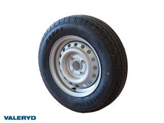 Hjul 155R13C Fälg 4.5x13 Bultcirkel 4x100 Centrumhål 57mm Offset +30 Silver Max last 515kg Hjul 155R13C Fälg 4.5x13 Bultcirkel 4x100 Centrumhål 57mm Offset +30 Silver Max last 515kg