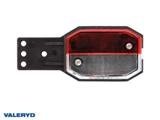 Breddmarkeringslykta Valeryd 113x42x34 vit/röd med fäste 12-30V