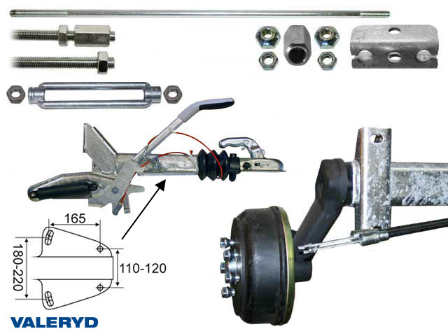 Axelpaket Knott 1500 Kg 1600/2100  5x112