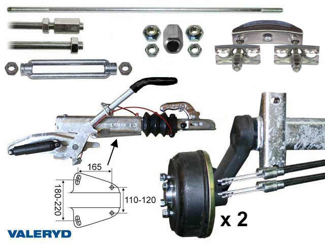 Axelpaket Knott Boggi 2000 Kg 1400/1850  4x100