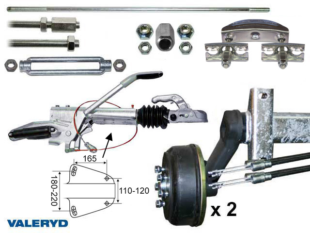 Axelpaket Knott Boggi 2700 Kg 1800/2250  5x112