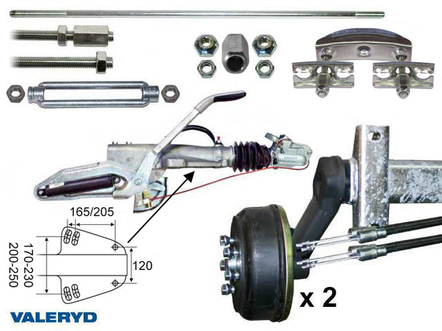 Axelpaket Knott Boggi 3000 Kg 1700/2200  5x112