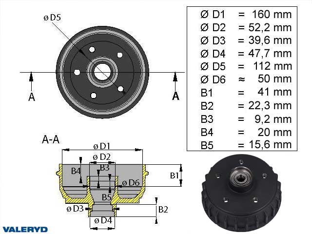 Bromstrumma 160x35 5x112 AL-KO  tum-lager