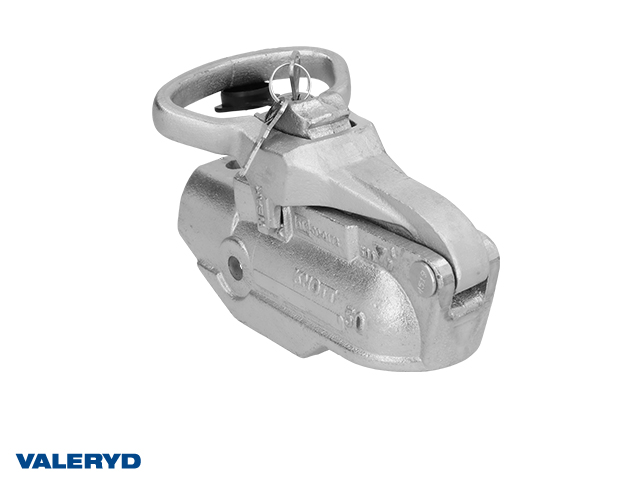 Kulkoppling 2700 kg Avonride Lock 27 Ø50mm rör, korsad hålbild CC=40. Gjutjärn, med lås.