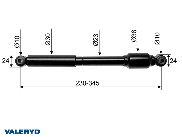 Påskjutsdämpare passar till AL-KO 120SR / SR1 / SV utf. B, cc=230/345