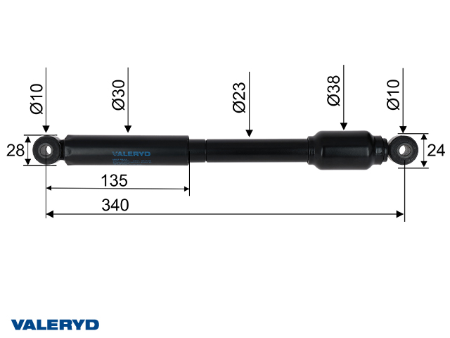 Påskjutsdämpare passar till AL-KO 160SR Ausf. B / 200SR Ausf. B / 250S / 2,0VB; cc=340