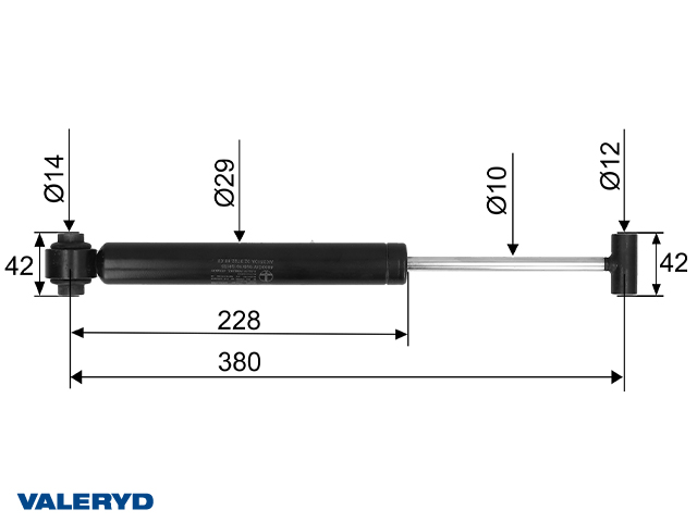 Påskjutsdämpare passar till BPW ZKV35 - ZAF 3,5-1 - ZAA 3,5-1//Grümer AK3510; cc=380