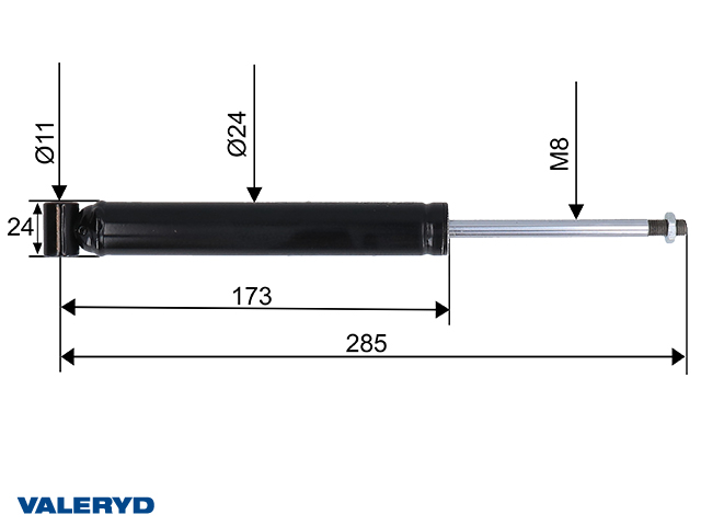 Påskjutsdämpare passar till Westfalia WAE 1202 Tidigt utförande, cc=285