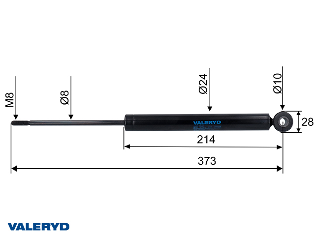 Påskjutsdämpare passar till OMC 0-750Kg 8mm 300202, cc=373