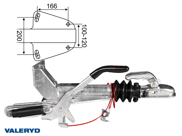 Påskjutsbroms Knott, V. KFL14-A, 750-1400 kg med konsol för stödhjul