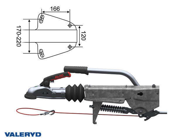 Påskjutsbroms AL-KO, V. Typ 161S 950-1600 kg för broms-ID 1637, 2051