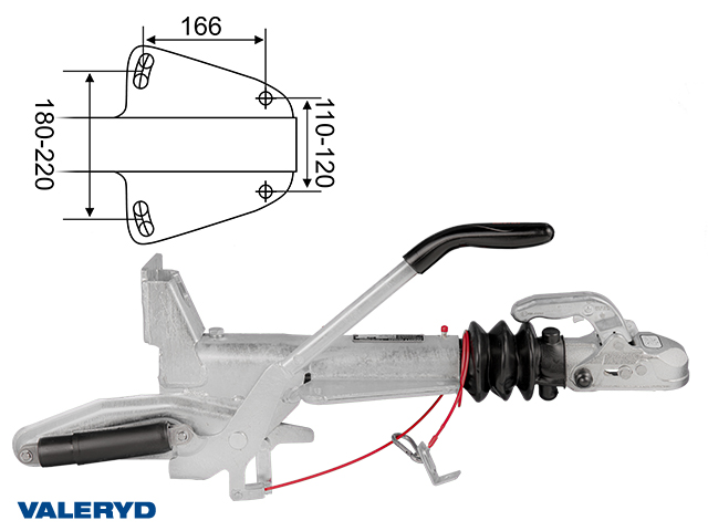 Påskjutsbroms Knott, V. KF27-A1, utf. GF, 1600-2700 kg med konsol för stödhjul