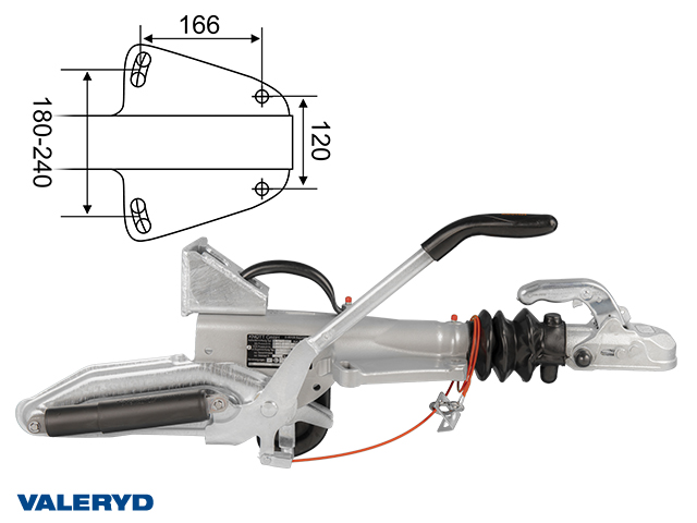 Påskjutsbroms Knott, V. KFG30-A, utf. GF, 1600-3000 kg med konsol för stödhjul