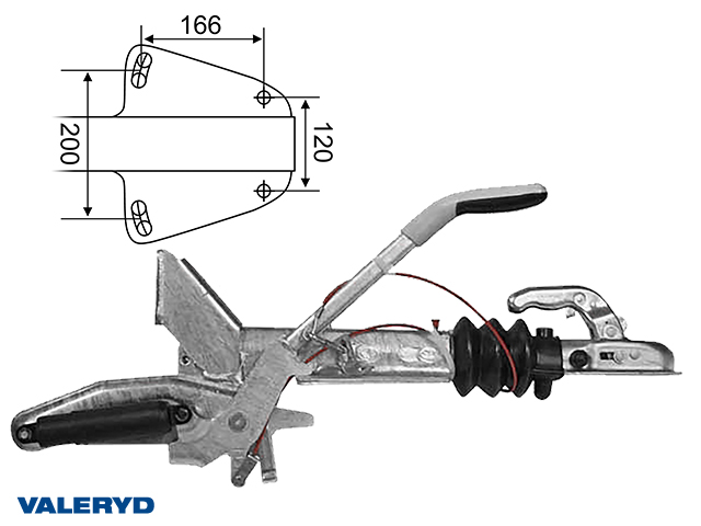 Påskjutsbroms Knott, V. KF20-A, utf. GF, 1100-2000 kg med konsol för stödhjul