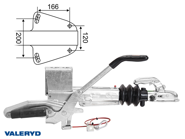 Påskjutsbroms Knott, V. KF13-C, utf. GF, 750-1300 kg med konsol för stödhjul