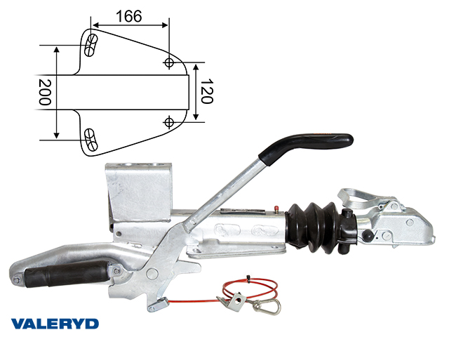 Påskjutsbroms Knott, V. KF20-A, utf. GF, 1100-2000 kg med konsol för stödhjul