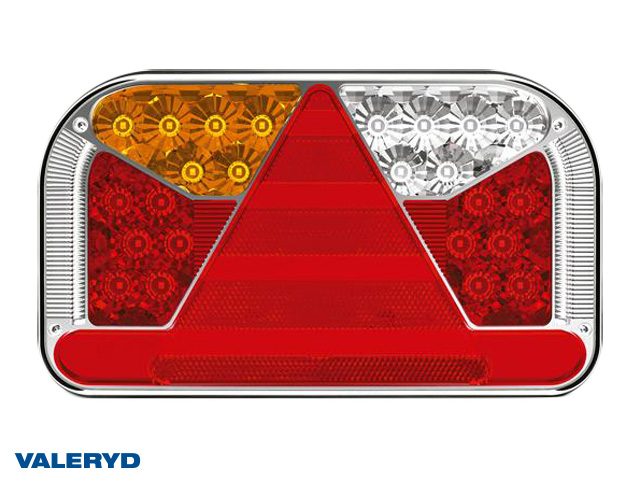 LED Baklampa SCANDI-170 Valeryd Vä 240x140x55mm 12/24V Reflex, skylt-, dim- & backljus. 90cm kabel