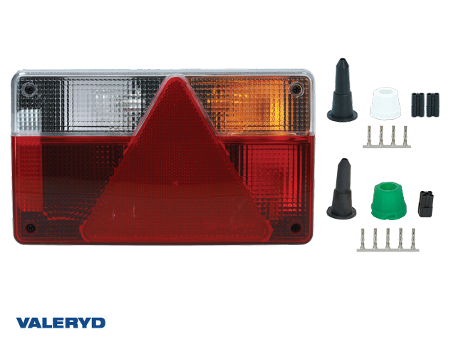 Baklampa Ajba 6-funktionell med backljus hö 237x138x55mm 12V bajonettanslutning 5(4)-pol