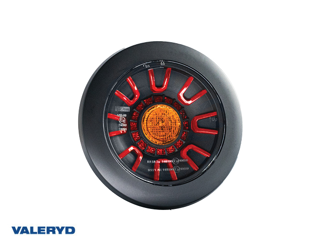 LED Baklampa SCANDI-313 svart Valeryd Höger/Vänster Ø155×39mm 12-36V, bajonett 5-pol