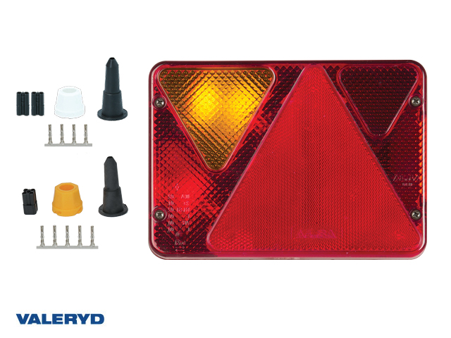 Baklampa Ajba Vä 188x135x55mm Skyltbelysning och dimljus. Bajonettanslutning 5-pol med glödlampor