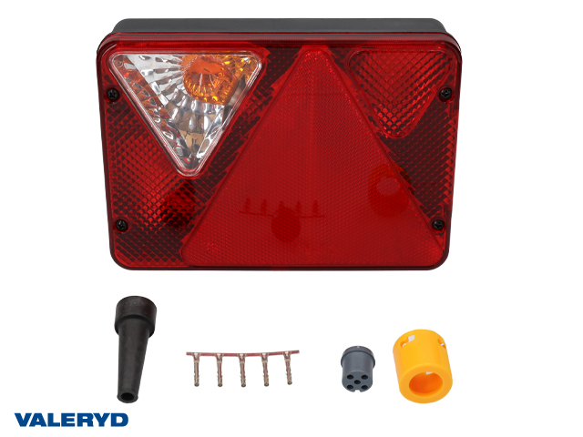 Baklampa Ajba Vä 188x135x55mm Skyltbelysning och dimljus. Bajonettanslutning 5-pol med glödlampor