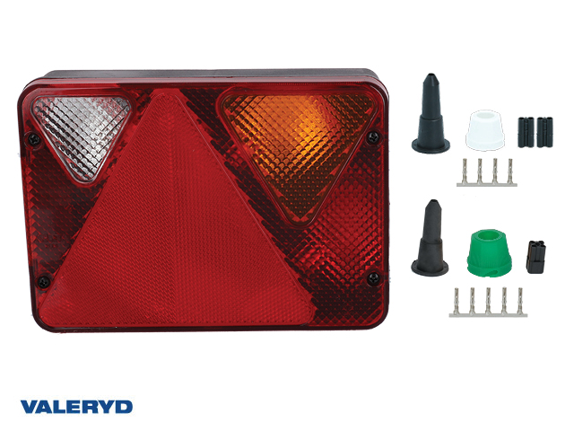 Baklampa Ajba Hö 188x135x55mm Skyltbelysning och dimljus. Bajonettanslutning 5-pol med glödlampor