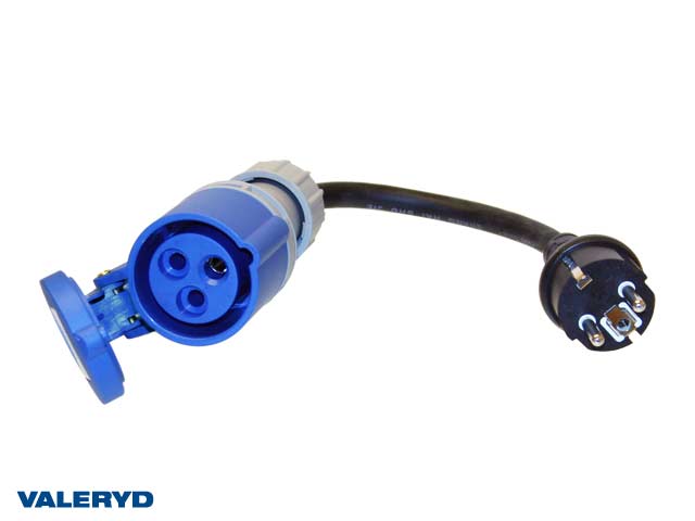 CEE Adapter, 3 polig, CEE hona - Schuko hane, 220v