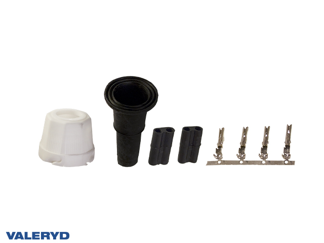 Bajonettkontakt Ajba/Jokon/Radex 4-pol, vit, utvändig låsning