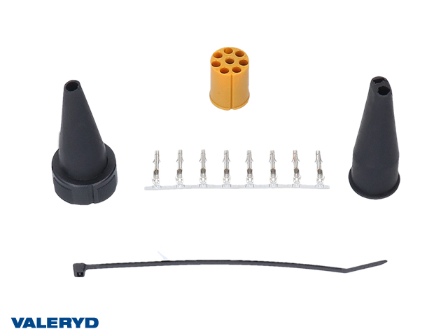 Bajonettkontakt Aspöck 8-pol vänster/gul, invändig låsning