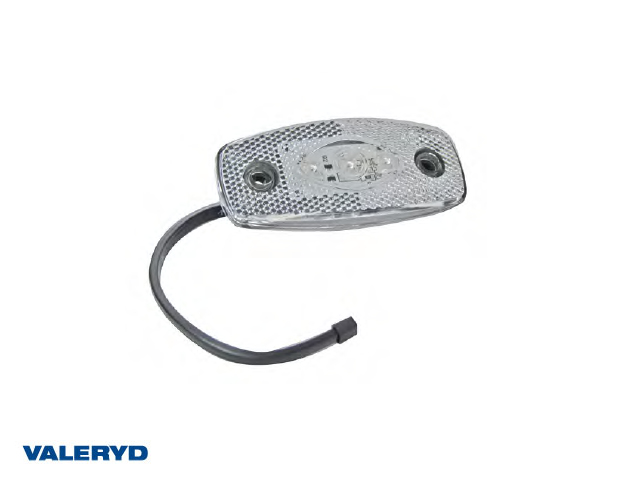 LED Positionsljus med reflex vit Ajba 12/24 V 103x45x30 mm 0,5 m kabel