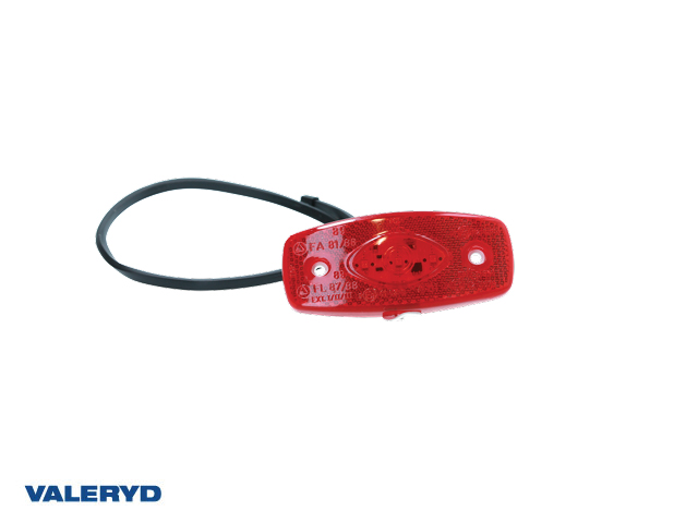 LED Positionsljus med reflex röd Ajba 12/24 V 103x45x30 mm 0,5 m kabel