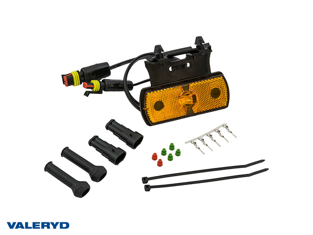 LED Sidomarkeringsljus Aspöck Unipoint II 24V 105x40mm gul med 2x2 pol. Superseal 0,40m kabel