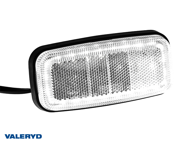 LED Positionsljus Valeryd 125x60x24mm Vit, reflex, 12-36V, 0,5 kabel
