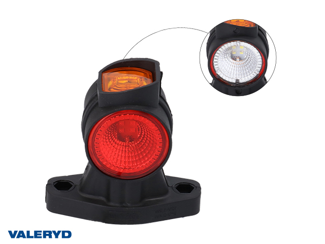 LED Breddmarkeringslykta Valeryd 96xØ52x52mm Vä Röd/Vit/Gul, 12-36V, 0,5m kabel