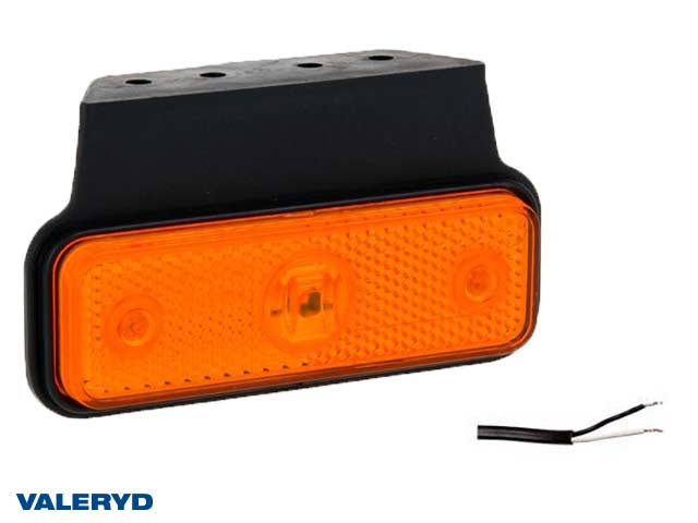 LED Sidomarkeringsljus Valeryd 118x60x30mm gul 12-30V med reflex inkl. 450 mm kabel