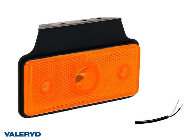 LED Sidomarkeringsljus Valeryd 118x72x30mm gul 12-30V med reflex inkl. 450 mm kabel