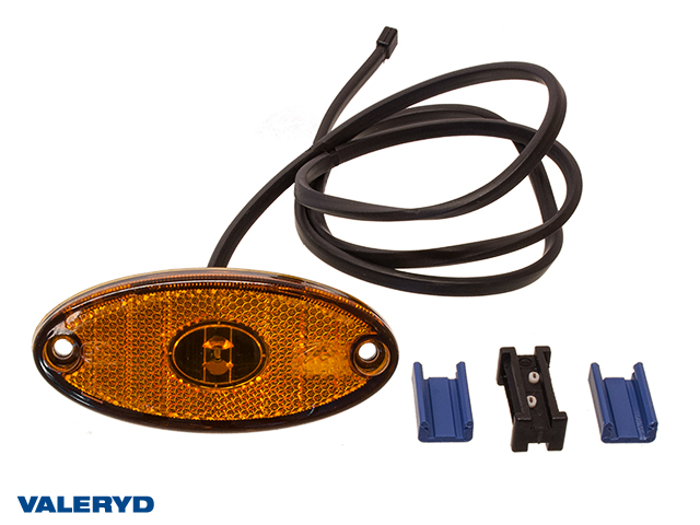 LED Sidomarkeringsljus Aspöck Flatpoint II 102x46x14mm gul med 1 m kabel