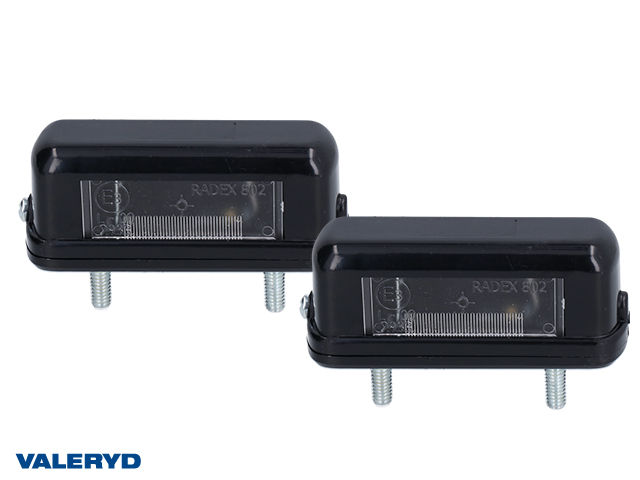 Nummerskyltsbelysning Valeryd 85x49x30mm med skruvar CC=45mm (2-pack)