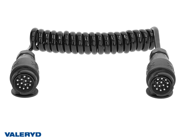 Släpvagnskabel 13-13 pol. Spiralkabel 1,5m