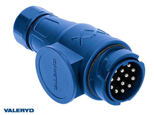 Släpvagnskontakt 13-polig Blå plast