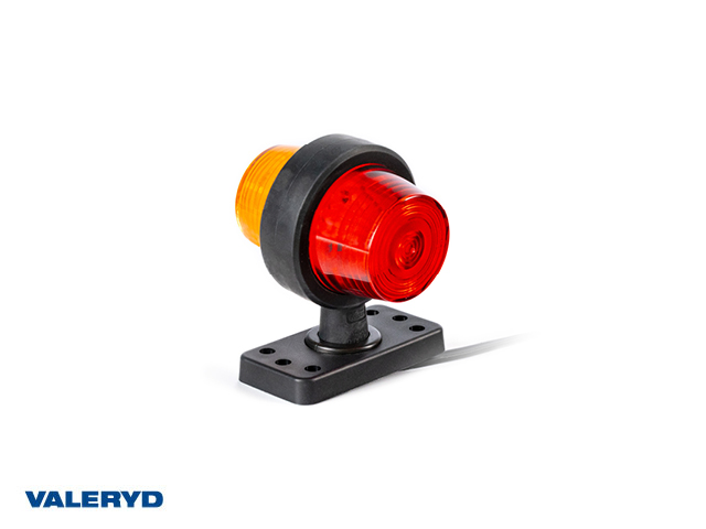 LED Breddmarkeringslykta Valeryd 109,8x94x91,6 röd/gul, 12-36V inkl. 0,45m kabel