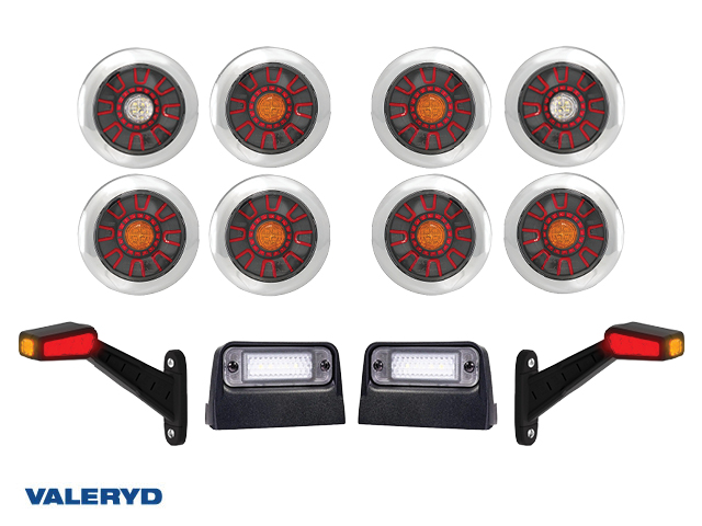 LED Belysningskit till lastbilstrailer, Krom