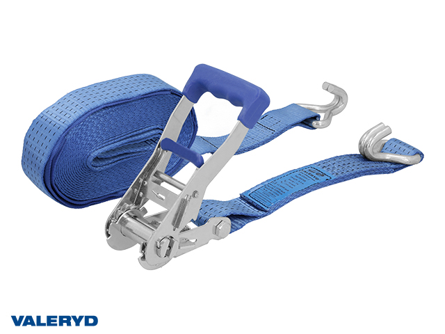 Spännbandsset 50mm med krok. Längd 0,5+9,5m. 2500 daN