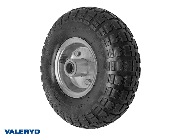 Reservhjul 260x85mm Stålfälg Luftgummihjul; 4.10/3.50-4;  2 hjullager; 20/77mm; 136 Kg